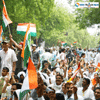Baba Ramdev and Anna Hazare's one day fast at Sansad Marg Delhi