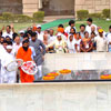 Baba Ramdev and Anna Hazare at Raj Ghat